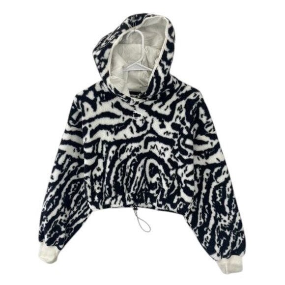 Puma Cuddle Pack Cropped Hoodie Women’s S Black Fleece Pullover Sweatshirt NWT - Picture 1 of 8